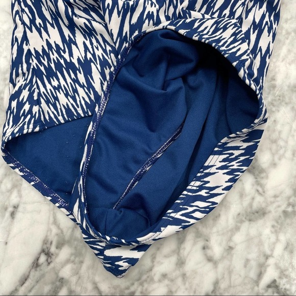 Playa Swim One Piece Blue & White Ikkat Size M - Picture 6 of 8